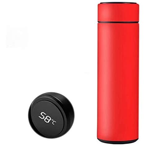 LED Temperature Water Bottle Display I LED Indicator Water Bottle Hot Cool 500 Ml Bottle RED