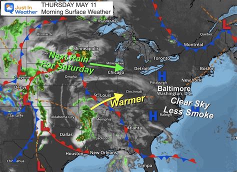 May 11 More Sun With Less Smoke Then Rain This Weekend - Just In Weather