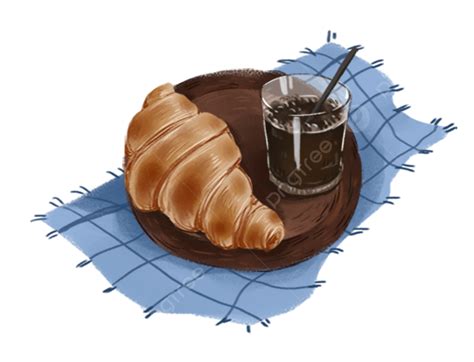 Croissant Coffee Breakfast Croissant Coffee Afternoon Tea Png