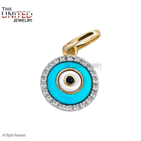 925 Sterling Silver Pave Diamond With Enamel Handmade Evil Eye Charm Pendant Ebay