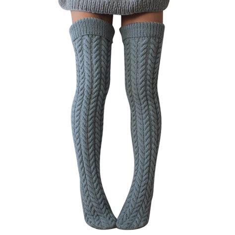 If Hot Sales Women Knit Leg Stocking Thigh Long Warmers Knee Cable