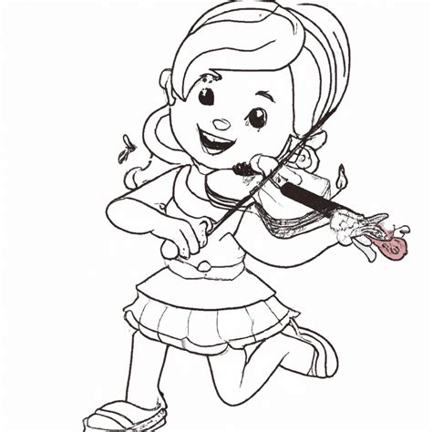 7 Desenhos De Meninas Tocando Violino Para Imprimir E Colorir