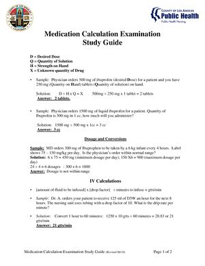 Pharm Exam 2 Review Exam 2 Study Guide Pharm 1 For All Medications We