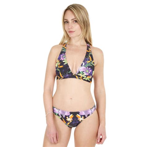 Bikini Halter Banda Estampado Negro H O Wear H O Wear
