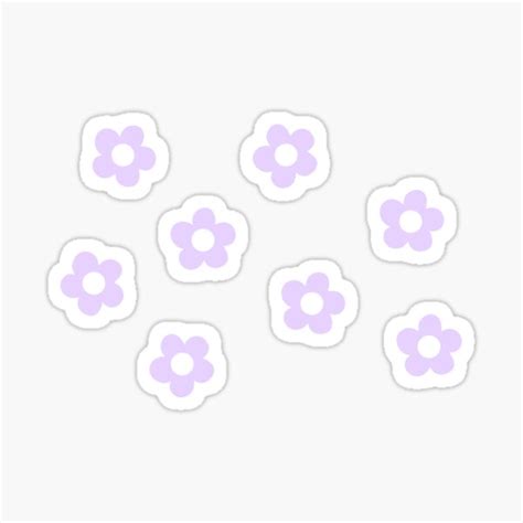 Purple Flowers Sticker Pack Sticker For Sale By Ktp100 Pegatinas