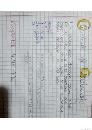 Calam O Tarea C Lculo De Aceleraci N O