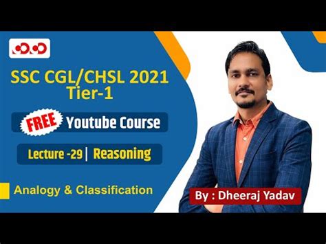 Ssc Cgl Chsl Reasoning Analogy And Classification Video Lecture