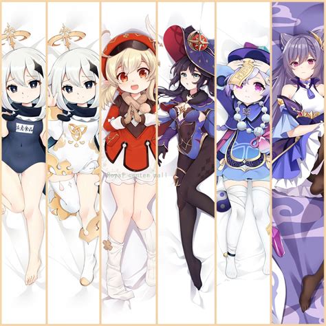 Hot Game Genshin Impact Paimon Dakimakura Hugging Body Character Jean Amber Pillow Cover Case