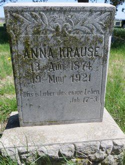 Anna Duerksen Krause Monumento Find A Grave