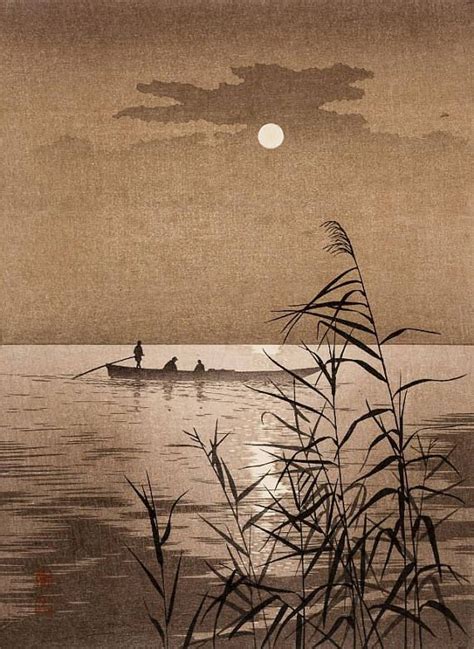 Japanese Art Print moonlit Sea by Koho Shoda Woodblock Giclée Print