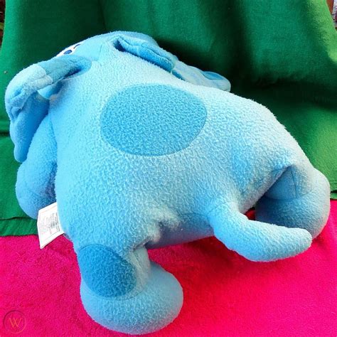 Large Blues Clues Plush Pillow Pet Blue Dog Puppy 1999 28x22 TV Bedtime ...