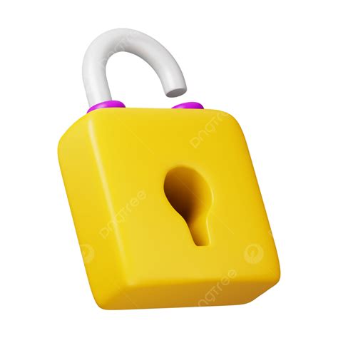 Yellow Lock 3d Icon Render, 3d Lock, Lock 3d Icon, 3d Icon Render PNG Transparent Clipart Image ...