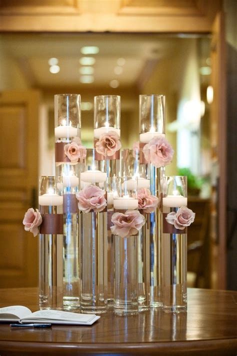 elegant glass votive candle holders  wedding table decoration