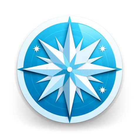 A Blue Compass Icon On A White Background Stock Illustration Illustration Of Shape Modern