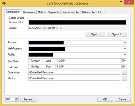 google analytics  ssis sql server integration services