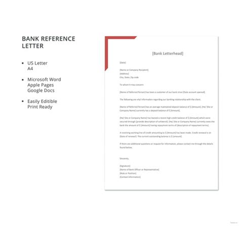 8 Sample Bank Reference Letter Templates PDF DOC Free Premium