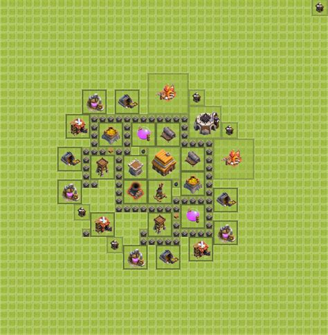 Trophy Defense Base Th4 Clash Of Clans Town Hall Level 4 Base 18