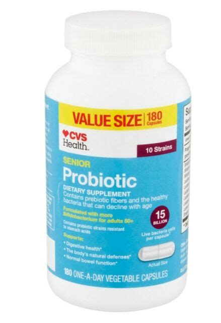 Cvs Senior Probiotic 15 Billion 10 Strains 180 Capsules For Sale Online