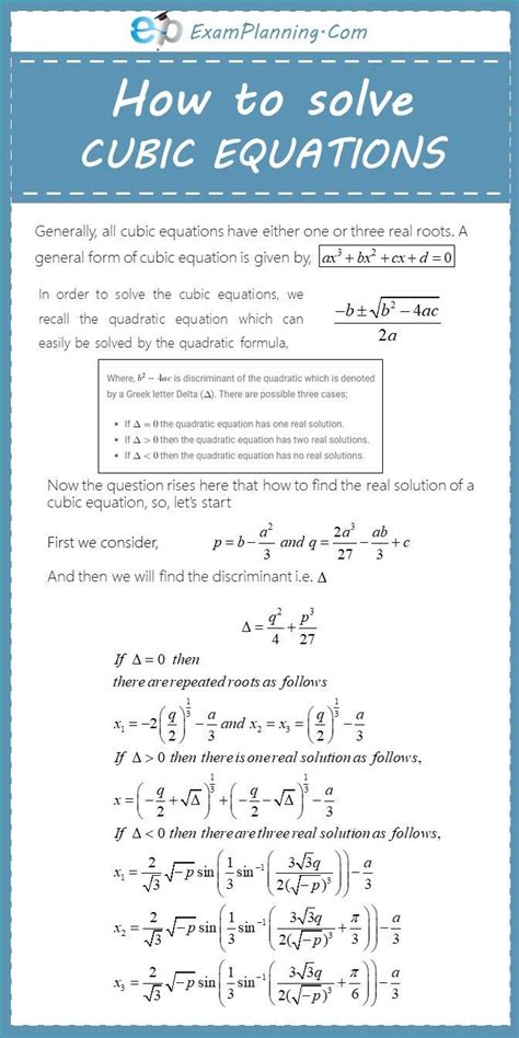 How To Solve A Cubic Equation The Basic Approach For Solving A Cubic