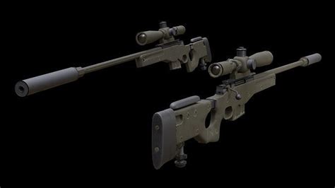 Awm 3d Model Two Sniper Rifles 3d Model Cgtrader