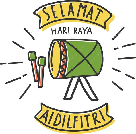 Selamat Hari Raya Aidilfitri Dise O De Dibujo A Mano Con Fondo