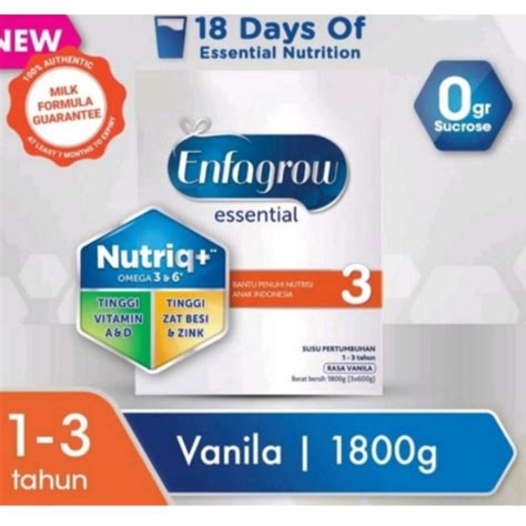 Jual Enfagrow Essential 3 Vanila 400 800 1800gr Exp 04 2024 Shopee