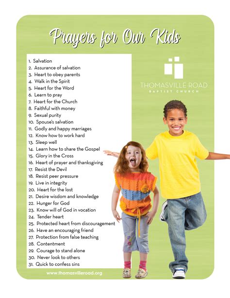 31 Ways To Pray For Our Kids Thomasville Road Baptist Church