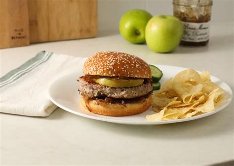 Brie Stuffed Turkey Burger With Grilled Apples