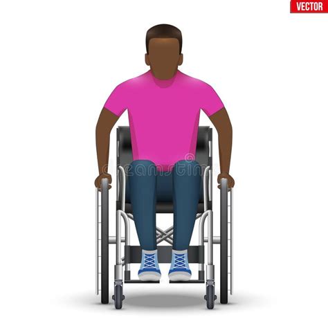 Disabled Black Man In Wheelchair Stock Vector Illustration Of