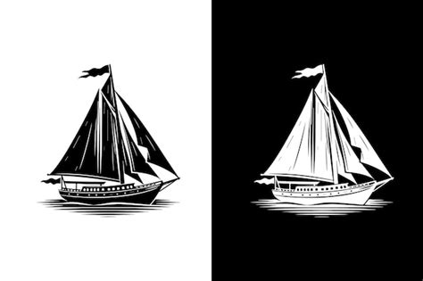 Premium Vector Sailboat Silhouette Illustration