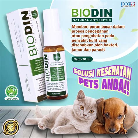 Jual Biodin Spray 20ml Obat Jamur Scabies Demodex Anjing Kucing Kelinci