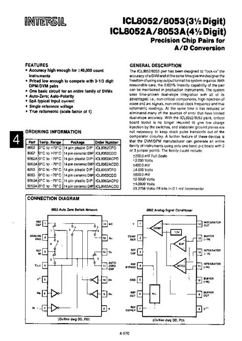 Icl8053 721675 Pdf Datasheet Download Ic On Line