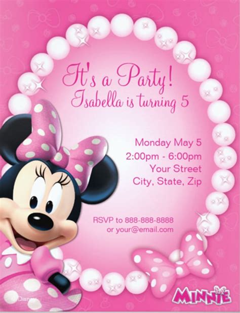 Minnie Mouse Invitation Templates Ai Psd Word