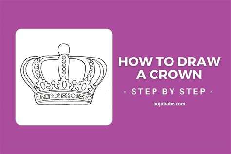 How To Draw A Crown Easy Step By Step Tutorial Bujo Babe