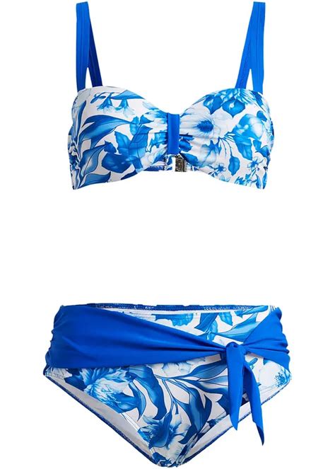 Sch Ner Balconette Bikini Mit Porzellan Print Damen Bonprix