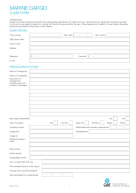 Fillable Online Marine Cargo Claim Form Fax Email Print Pdffiller