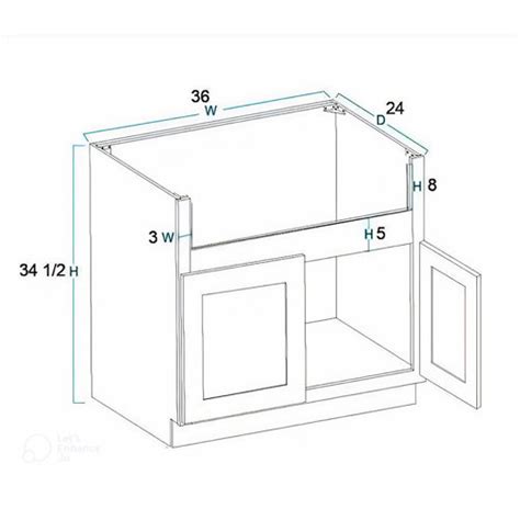 Vanity Atelier Kitchen Farmhouse Sink Base Ready To Assemble Cabinet 36 W X 24 D X 34 5 H In