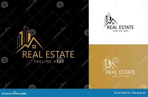 Plantilla De Logotipo Inmobiliario Con Insignias Premium De Estilo