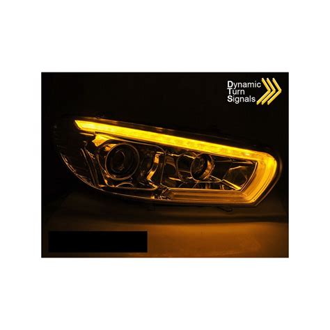 Phares Avant Led Tube Light Noir Drl Seq Pour Vw Scirocco