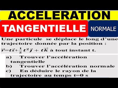 Accélération tangentielle et normale Mouvement circulaire uniforme