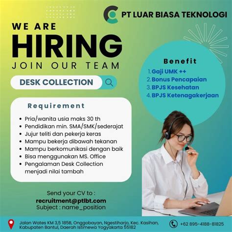 Lowongan Kerja Desk Collection Di Pt Luar Biasa Teknologi Lokerjogja Id