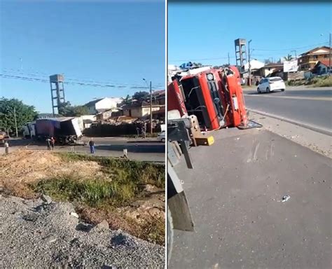 V Deo Caminh Es Se Envolvem Em Acidente Na Br Em Blumenau E Longas