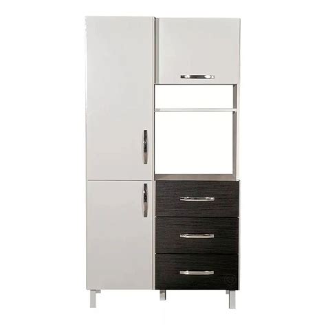 Mueble De Cocina 3 Puertas 3 Cajones Máximo Acapulco Melamina Negro Blanco