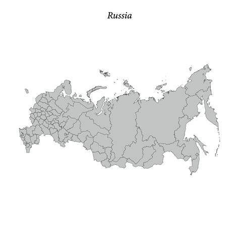 Simple flat Map of Russia with borders 35316392 Vector Art at Vecteezy