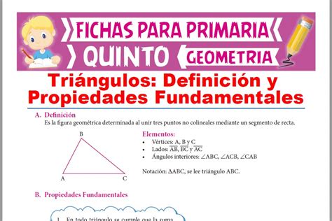 Definición Y Propiedades De Los Triángulos Para Quinto Grado De Primaria