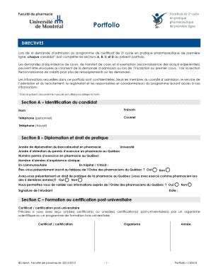 Remplissable En Ligne Pharm Umontreal Portfolio Facult De Pharmacie