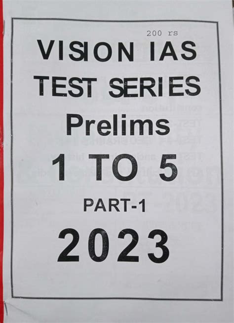 Vision Ias Prelims Test Series Part Test No Test No