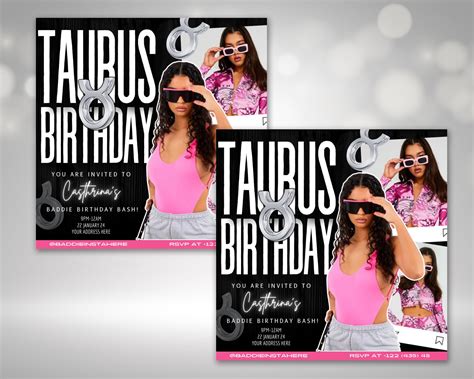 Taurus Birthday Flyer, Taurus Bash Flyer, Birthday Flyer, Birthday Girl