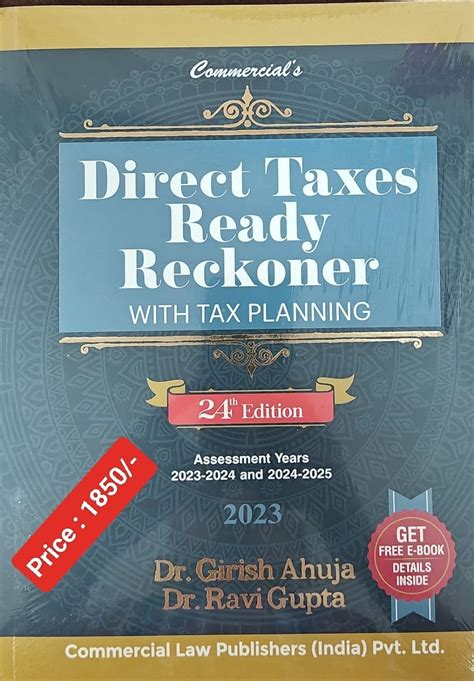 Commercial Direct Taxes Ready Reckoner With Tax Planning With Free E