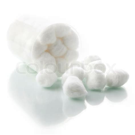 Surgical cotton on white background | Stock image | Colourbox